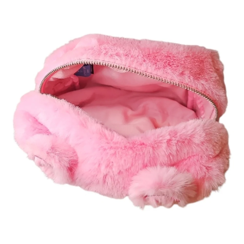 Care Bears x Skinnydip Faux Fur Pink Makeup Bag NWT